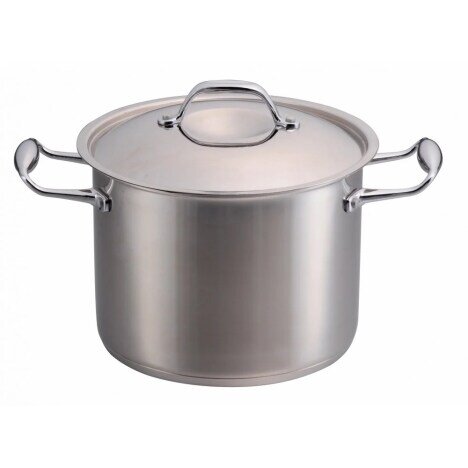 Oala inox cu capac sticla , ERTONE ERT-MN 513 capacitate 8 litri, 24cm Inox